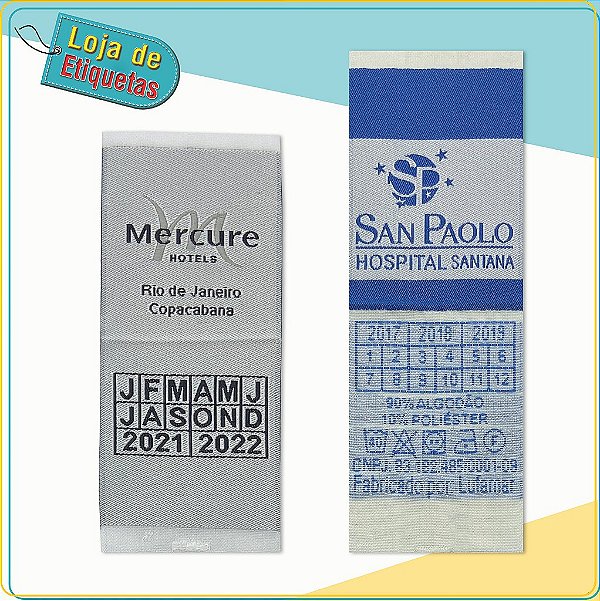 Etiqueta bordada Gola p/ Enxoval de Hotelaria - Alta Definição / Tafetá