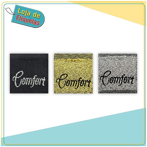 Etiqueta Comfort Lingerie Brilhante Bordada | Para Calcinha, Sutiã e Moda Íntima – 100 Unidades