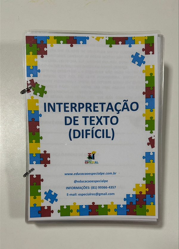 BLOCO PEDAGÓGICO - INTERPRETAÇÃO DE TEXTO (DIFÍCIL)