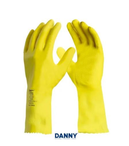 Luva Latex AMARELA com forro SILVER DA350