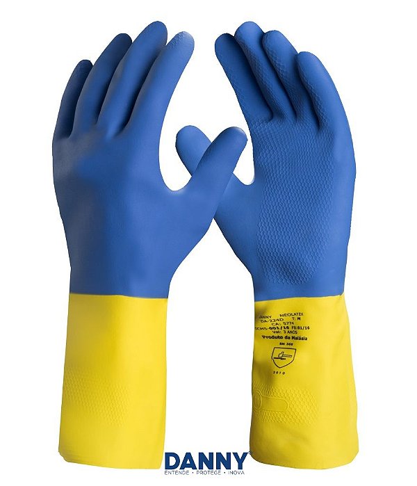 Luva de Látex e Neoprene para Proteção Química Neolatex DA224D