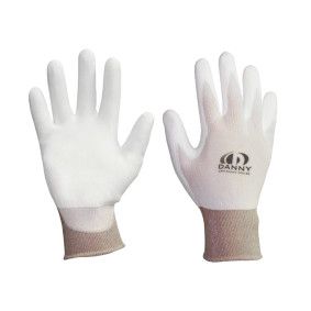 Luva de Nylon BRANCA com banho em PU FLEXTACTIL DA12100
