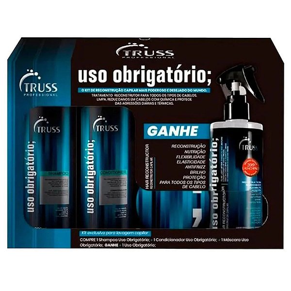 Kit Truss Full Size Uso Obrigatório Shampoo + Cond + Leavein + Máscara