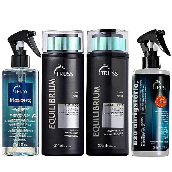 Kit Truss Duo Equilibrium + Frizz Zero 260ml + Uso Obrigatório 260ml
