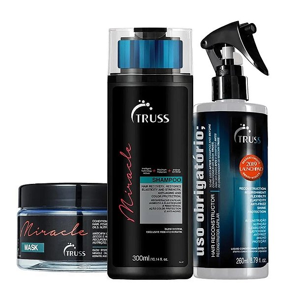 Kit Truss Shampoo e Máscara Miracle + Uso Obrigatório 260ml