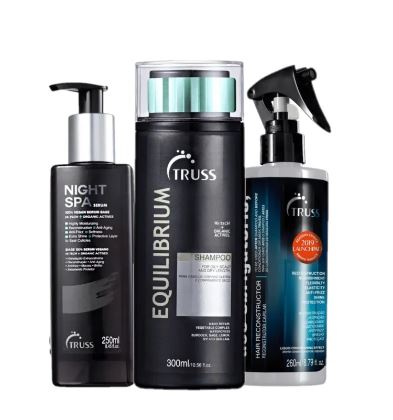 Kit Truss Shampoo Equilibrium + Uso Obrigatorio + Night Spa