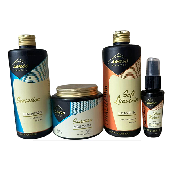Sense Kit Duo Sensation 250ml + Leave in Soft 250ml + Óleo Shine Repair 30ml