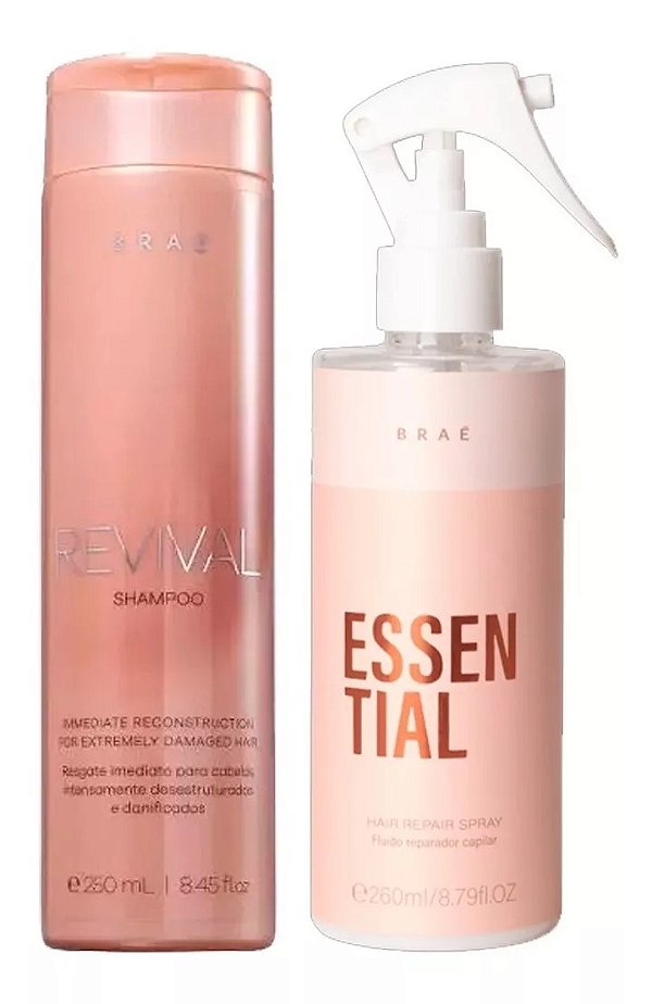 Kit Braé Revival Shampoo 250ml + Fluido Finalizador Essential 260ml