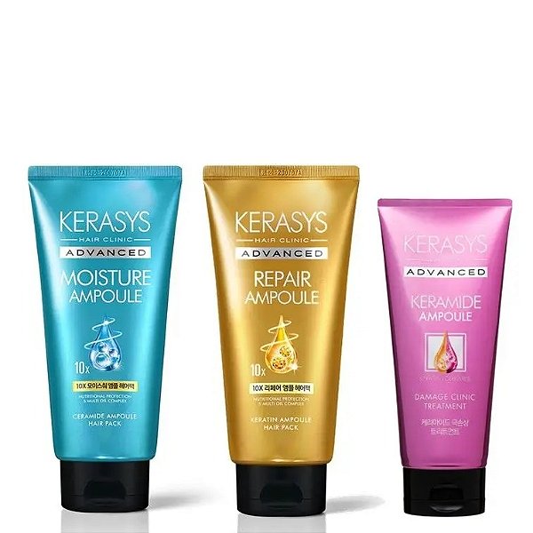 Cronograma Kerasys Advanced - Máscaras (Moisture +Repair + Keramide DC 200ml )