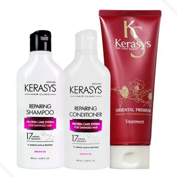 Kit Kerasys Repairing (Sh 180ml + Cond 180ml) + Oriental Premium Máscara 200ml