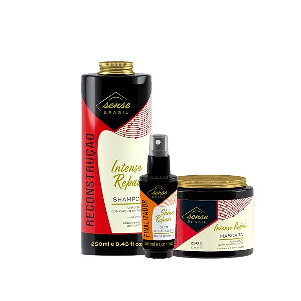 Kit Sense Intense Repair Shampoo 250ml  e Máscara 250g + Óleo Shine 30ml
