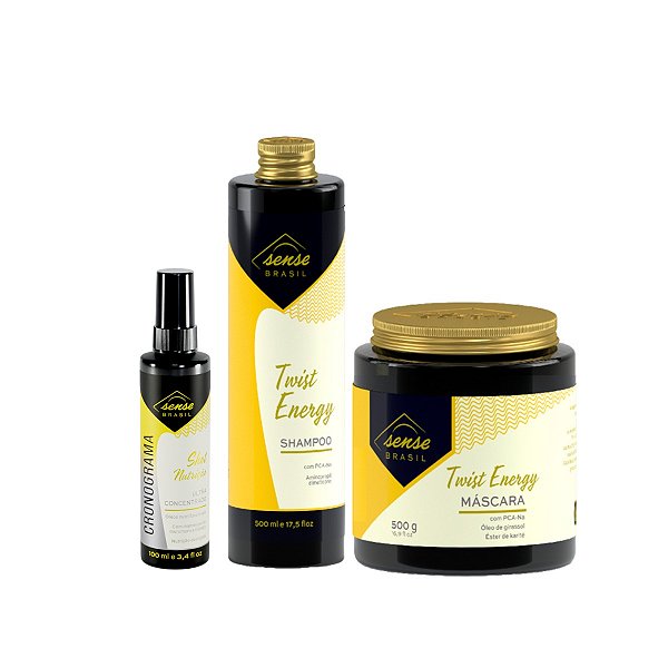 Kit Sense Twist Energy Shampoo + Máscara  + Shot Nutrição