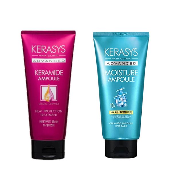 Kerasys Kit Máscara 10x Moisture 300ml + Keramide Heat Protection 200ml