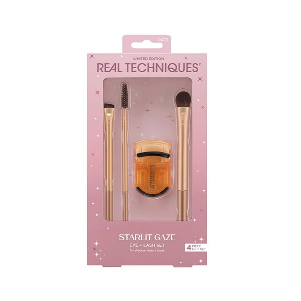 Real Techniques Edição Limitada Kit Starlit Gaze Pincéis para Olhos e Curvador de Cílios