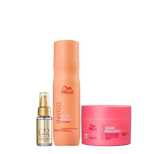 Wella Kit Professionals Invigo Nutri-Enrich Color Brilliance Trio Shine Care (3 Produtos)