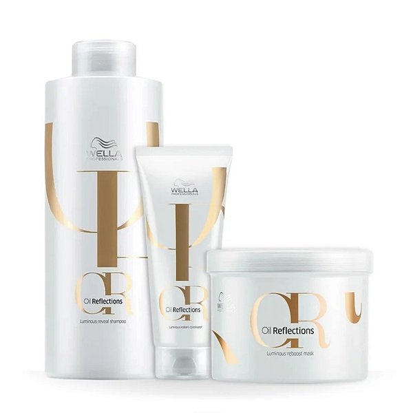 Wella Kit Oil Reflections Sh 1000ml + Cond 200ml + Másc 500ml