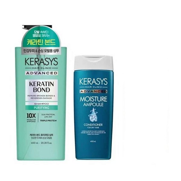 Kerasys Kit Keratin Bond Sh 600ml + Ampoule Moisture Cond 400ml