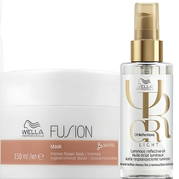 Kit Wella Fusion Duo Mascara Fusion 150ml + Óleo Light 100ml