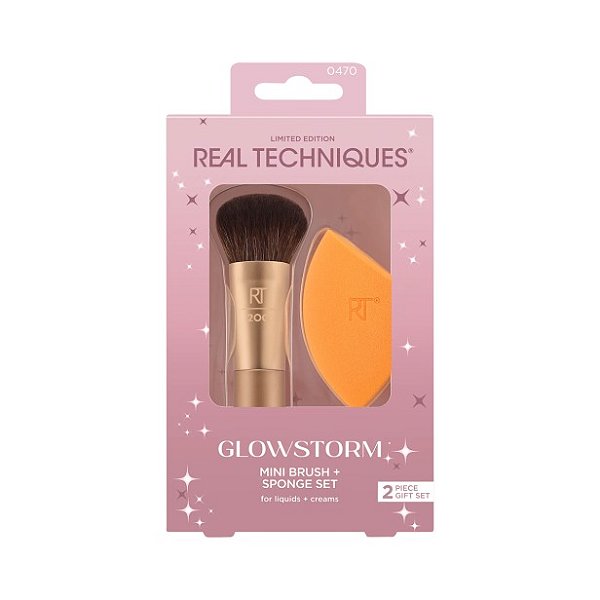 Real Techniques Kit Glowstorm  Mini Pincel + Esponja