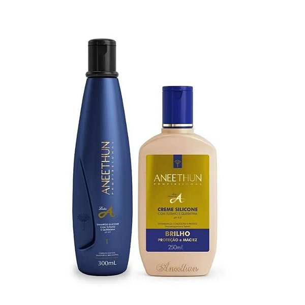Aneethun Kit Shampoo 300ml + Creme de Silicone 250g Linha A