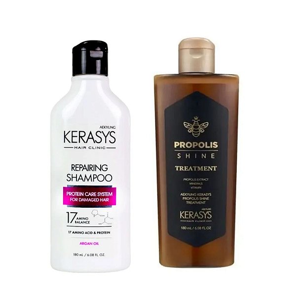 Kerasys Kit (Shampoo Repairing + Tratamento Própolis Shine) 180ml