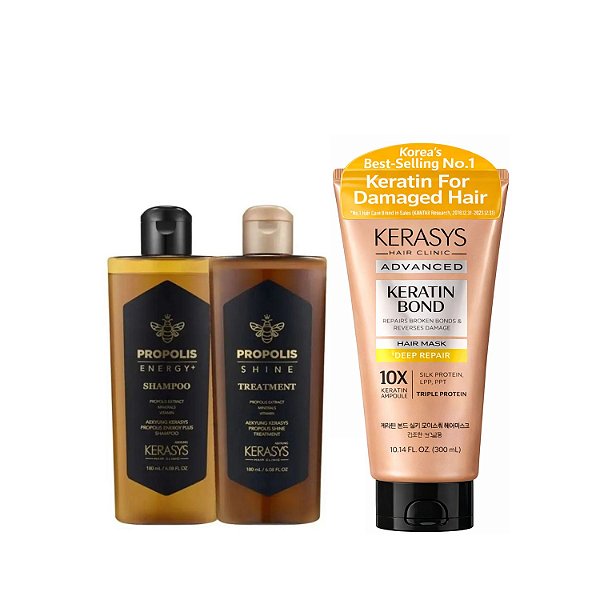 Kerasys Kit (Duo Própolis Energy Shine 180ml + Mask Deep Repair 300ml)