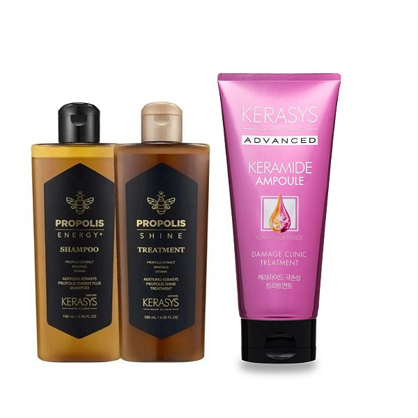 Kerasys Kit (Duo Própolis Energy Shine 180ml + Mask Keramide Damage 200ml)