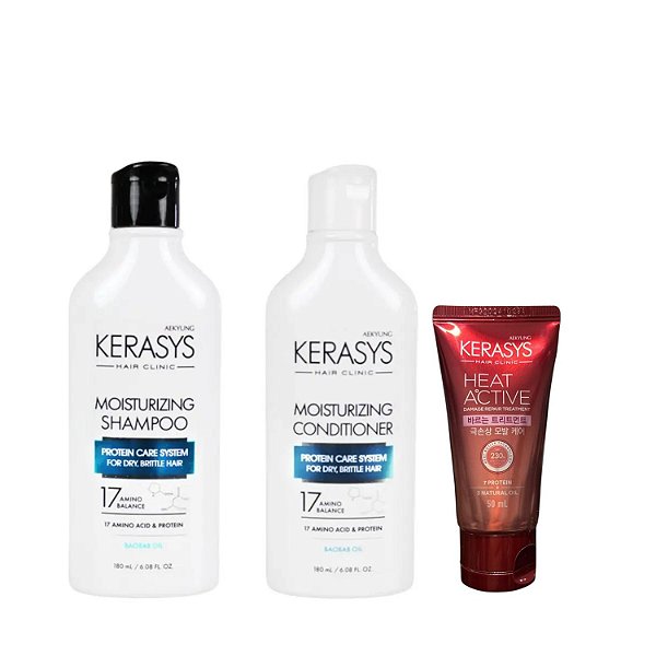 Kerasys Kit (Duo Moisturizing 180ml + Leave In Heat Active Damage Repair 50ml)