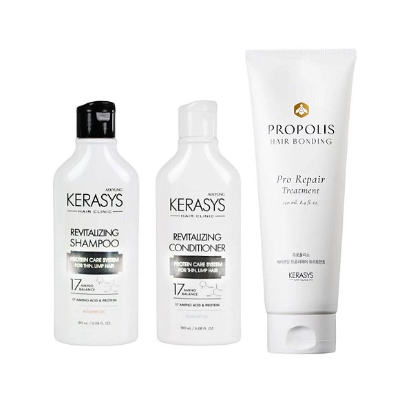 Kerasys Kit (Duo Revitalizing 180ml + Máscara Própolis Repair 250ml)