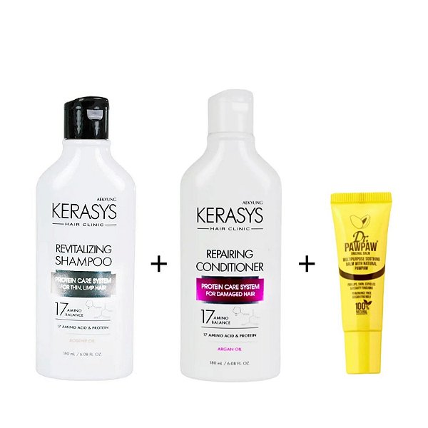 Kerasys & Dr.Paw Paw Kit (Sh Revitalizing 180ml + Cond. Repairing 180ml + Balm Original)