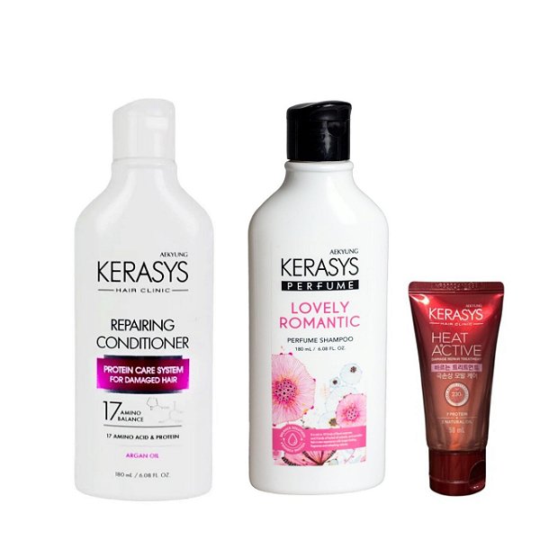 Kerasys Kit (Sh Lovely 180ml + Cond. Repairing 180ml + Leave in Heat 50ml))
