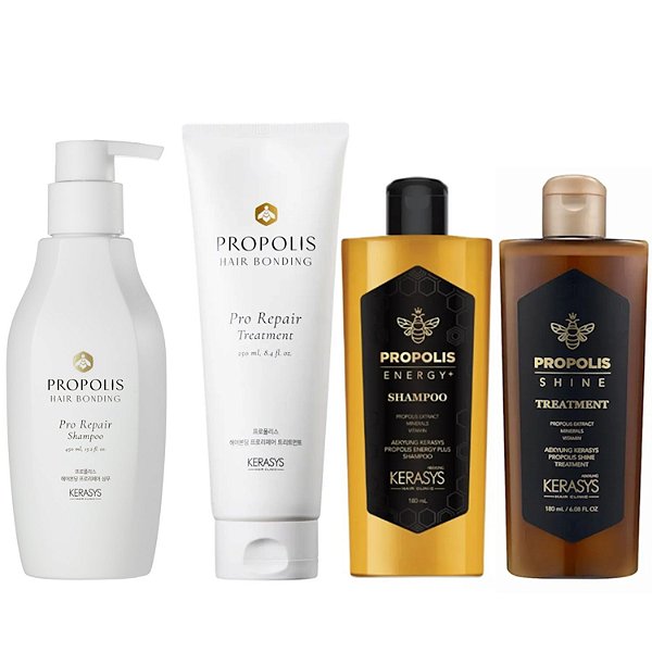 Kerasys  Cronograma Própolis (SH 450ml + MK 250ml Hair Bonding) + (SH + TR Shine180ml )