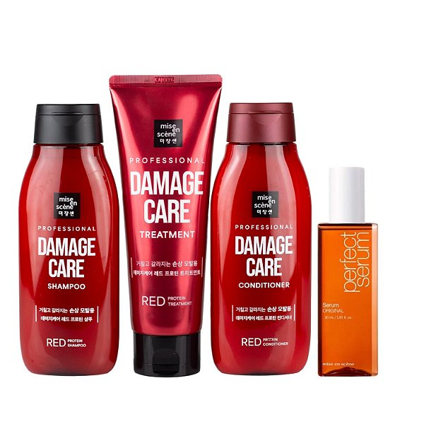 Mise en Scène Professional  Kit (Trio Red Protein 200ml + Perfect Sérum 30ml)