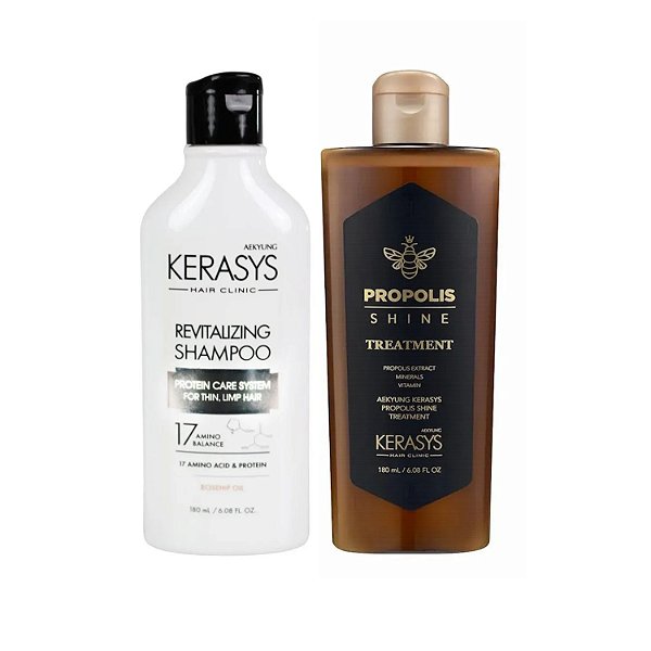 Kerasys Kit (Shampoo Revitalizing+ Tratamento Própolis Shine) 180ml