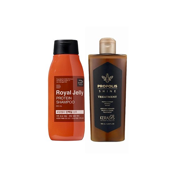 Kerasys & Mise En Scene Kit (Shampoo Royal Jelly 200ml + Tratamento Própolis Shine 180ml)