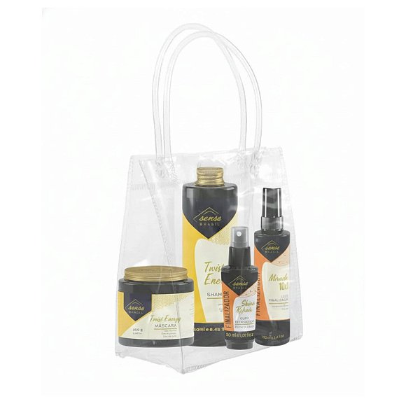 Sense Brasil Kit Praia (Duo Twist 250ml + Óleo Shine + Miracle 100ml + Bolsa)