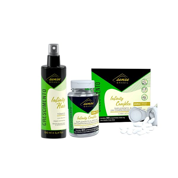 Sense Brasil Infinity Hair Kit (Suplemento Alimentar + Tônico 100ml)