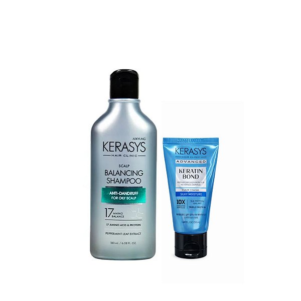Kerasys Kit (Sh Scalp Balancing 180ml + Másc. Keratin Bond Silky Moisture 50ml)