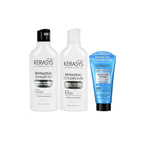 Kerasys Kit (Duo Revitalizing 180ml + Máscara Silk Moisture 50ml)