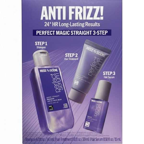 Mise en Scène Perfect Serum Magic Straight Kit (Shampoo 140ml + Tratamento 30ml + Sérum 15ml)