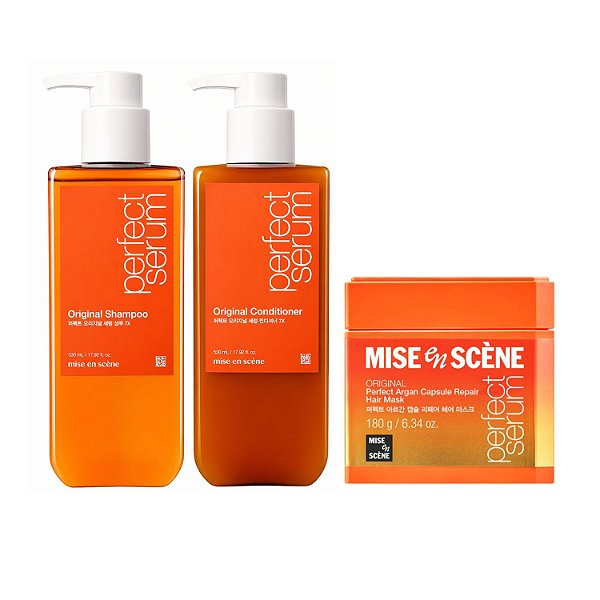 Mise en Scène Perfect Serum Original Trio (Sh 530ml + Condic. 530ml + Máscara Capsule 180ml)