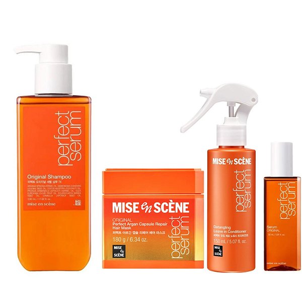 Mise en Scène Perfect Serum Kit (Sh 530ml + Másc Capsule + Leave in + Serum 30ml)