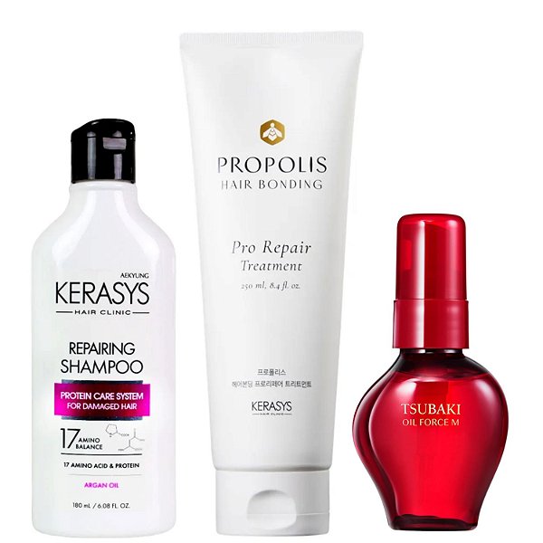 Kerasys & Tsubaki (Sh 180ml + Propolis 250ml + Oil Force 60ml)