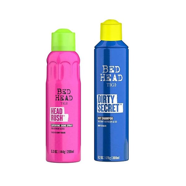 Tigi Bed Head Spray Brilho200ml + Sh. Dirty Secret a seco300ml