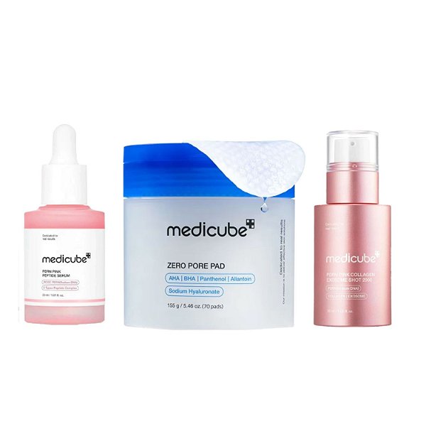 Medicube Kit PDRN 30ml + Sérum 30ml + Zero Pore 70 Pads