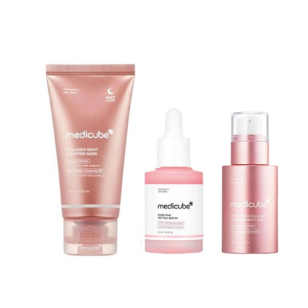 Medicube Kit Máscara 75ml + Sérum Pink 30ml + Shot PDRN 30ml