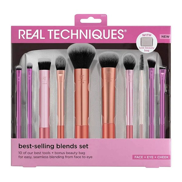 Real Techniques  Kit 10 Best Sellers + Nécessaire