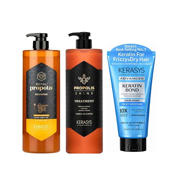 Kerasys Duo Propolis (Sh Cond 1L)+Máscara Silky Moisture 300ml
