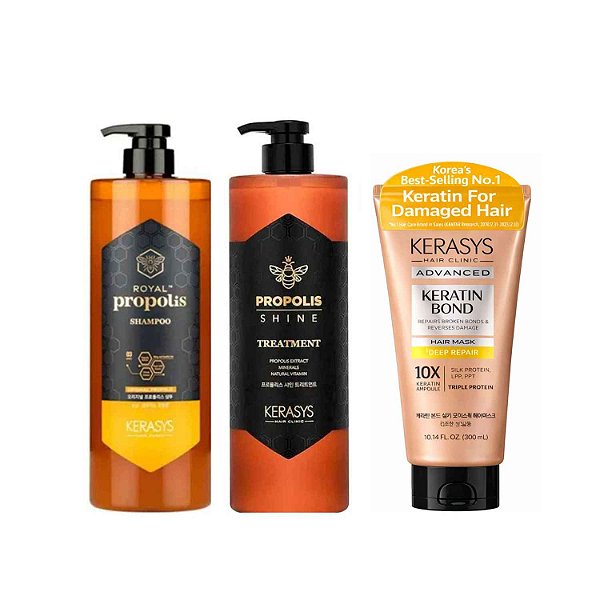 Kerasys Duo Propolis (Sh Cond 1L)+Máscara  Deep Repair 300ml