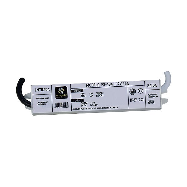 Fonte Blindada Fasgold FS-434 12V 5A